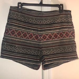 H&M beaded patterned shorts
